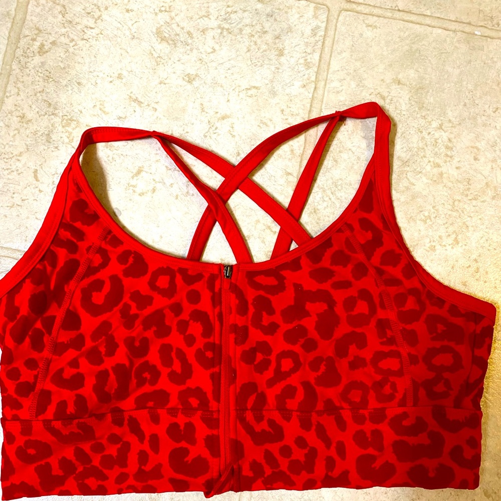 Balance Athletica Red King Cheetah Sports Bra